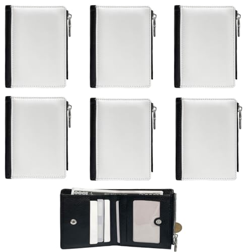 Limitronix 10 pieces Sublimation Wallets Blanks for Men Women Valentines Gifts Employee Appreciation Wallets DIY Heat Transfer Sublimation Wallet With Zipper for Father's Day Office Travel Supplies