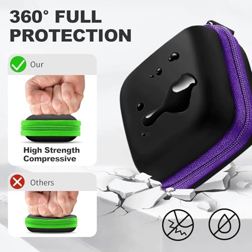2Pack Square Earbud Case Portable EVA Carrying Case Storage Bag Cell Phone Accessories Organizer with Carabiner for Earphone, Earbud, Earpieces, SD Memory Card, Camera Chips-Purple/Green - color: A3-Purple/Green