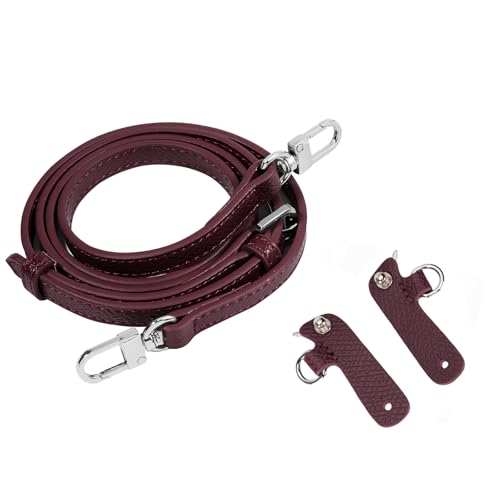 Purse Straps Replacement, Leather Handbag Crossbody Shoulder Strap Kit Adjustable for Mini Longcamp Tote Bag Women - color: Bordeaux