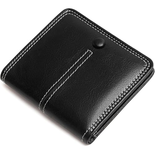 TFKGS Slim Wallet for Women RFID Wallet Women Small Wallets Woman Thin Credit Card Holder RFID Blocking Bifold Compact Pocket Ladies Leather Black Mini Purse - color: 4-Upgrade-Wax-Black