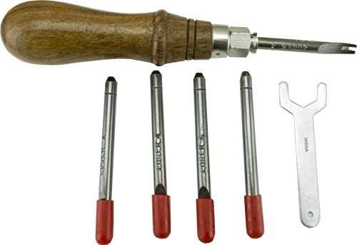 Leather Edge Beveler Set – 5 Interchangeable Blades (Sizes 1–5) with Hardwood Handle for Leather Crafting – Springfield Leather