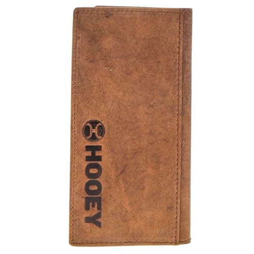 HOOEY Ranger Tan Leather Rodeo Wallet - Genuine Leather Tan Bifold with Embroidered Filigree Accents, 6 Card Slots, ID Window & Multiple Pockets - Western Wallet for Men - color: Ranger - Brown