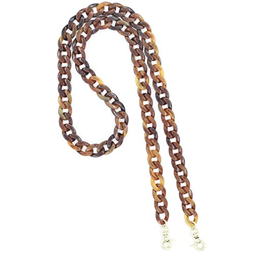 Aumey Clear White Black Brown Acrylic Chain Clutch Purse Strap Handles Bag Handbag Purse Replacement Chains 40 Inches - color: multicolored1