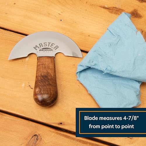 Weaver Leather Supply Master Tool Round Knife, 4-7⁄8”, Hand-Forged Leather Cutting Tool with White Oak Handle, Head Knife for Strips, Skiving, and More