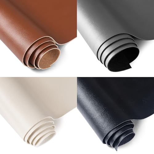 Marine Vinyl Fabric, Upholstery Faux Leather Fabric by The Yard, 0.95 mm Thick PU Leather Sheets for Sofa Chairs Handbags Hair Bows Earrings Crafts (5 Yards 180''X 54'', Off White) - color: Off White, size: 5 Yard