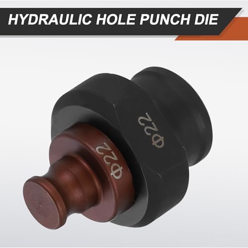 HARFINGTON Hydraulic Hole Punch Die 22mm Round Hole 40Cr Steel Electric Punching Kit for MHP-20 JP-20 Electric Punching Machine, Burgundy & Black - size: 22mm