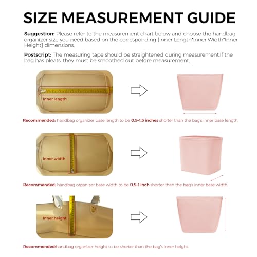 GIVLEFLY Satin Purse Organizer Insert for Bucket Bag, Silky Polyester Handbag Liner, Lightweight Structured Purse Shaper for Women,zipper pink small - color: Pink Zipper, size: Small
