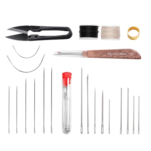 WUTA 40 Pcs Sewing Thread Kit, 35 Pcs Sewing Needles with Seam Ripper Leather Hand Sewing U-Shaped Scissors Metal Sewing Thimble for DIY Leather Craft, Sofa, Shoe, Backpack - color: 71Pcs
