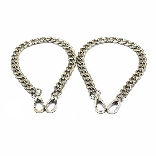 2PCS 15.7" Iron Flat Silver Purse Chain Strap Replacement for Clutch Bags - color: Silver, size: 15.7"