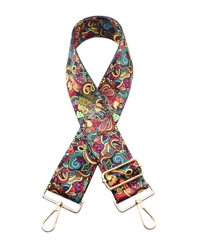 Embroidered Purse Straps Replacement Crossbody Wide Adjustable Bag Straps | Thick Purse Strap for Crossbody Bags,Extra Long Strap,Cross Body Straps for Handbags,Bag Straps for Tote Bags,Shoulder Straps - color: Green Red 1