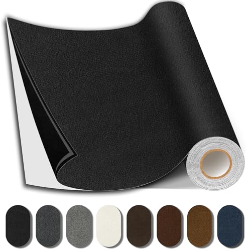 Fabric Repair Tape, Self-Adhesive Couch Patch for Furniture, Cloth | Suede, Self-adhesive, quick repair, strong stick, large size, couch repair patch, furniture repair tape, cut to size - color: Suede Black, size: 3.5X79 Inch