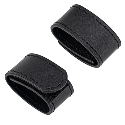 TACNEX Genuine Leather Belt Keeper 1 3/8" - 1 1/2" Wide Men's Belt Loop Stays Dress Belt End Holder Retainer Tool Belt Band - color: Black, size: 1 pcs