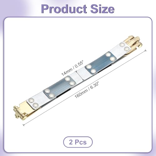 uxcell Metal Internal Flex Frames Kiss Clasp 2 Pcs 6.30" x 0.55" | Handbag Frame Hardware Accessories Bag Lock Clip for DIY Clutch Coin Purse Handmade Sewing Making Craft - size: 6.30" x 0.55"
