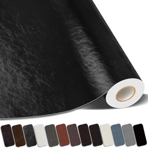 Self-Adhesive Leather Repair Patch, Vinyl Repair Kits for Couch | Glossy, Self-adhesive, quick repair, strong stick, large size, couch repair patch, furniture repair tape, cut to size - color: Glossy Black, size: 3.5X79 Inch