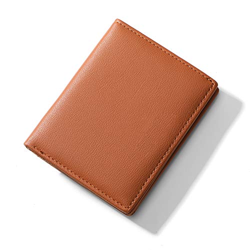 Women Wallets Small Bifold Leather Pocket Wallet Ladies Mini Short Purse - color: Dark Brown