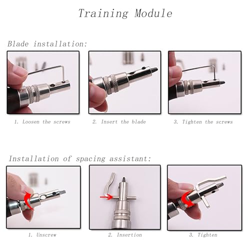 1Set 7 in 1 Professional Adjustable Leather Grooving Tool Creasing Beveling Combination Machine Leather Beveling Handcrafting Tool Set for Belts Wallets Placemats Pocket Punching
