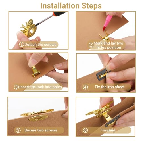 WRINGKIT 10 Pack Purse Lock Clasp, 3D Bee Shape, 10 Colors