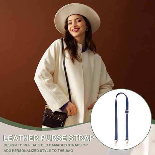 Leather Purse Strap Replacement PU Crossbody Adjustable Long Strap | Silver Swivel Clasps - color: Beige Gold, size: 43-47 Inch