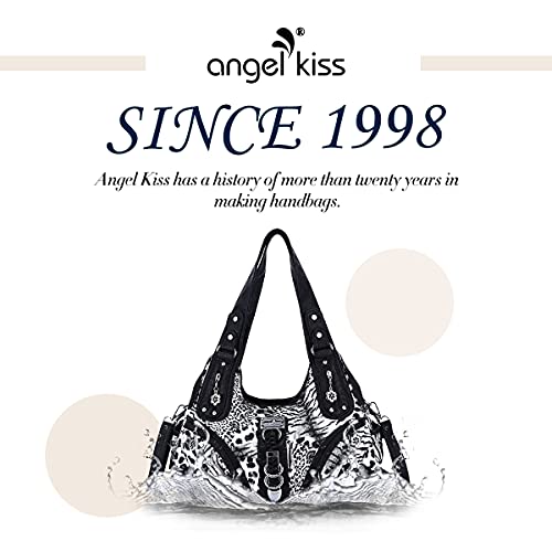 Angelkiss Hobo Purses and handbags for Women Satchel Handbag Women Purses Large Daily Shoulder Bags - color: Black-leopard
