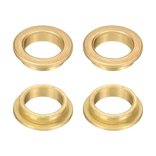 uxcell 4Pcs Flange Sleeve Bearings, 16mm Bore x 20mm OD x 6mm Length, Self-Lubricating Sintered Bronze Bushings - size: 16x20x6mm