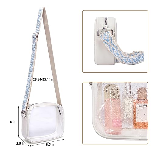 CLUCI Crossbody Bags for Women Crossbody Purses for Women Cross Body Bag Crossbody Purse with Adjustable Wide Strap | Womens Cross Body Bag Purse, Adjustable Wide Strap, Gifts for Women - color: Clear-white