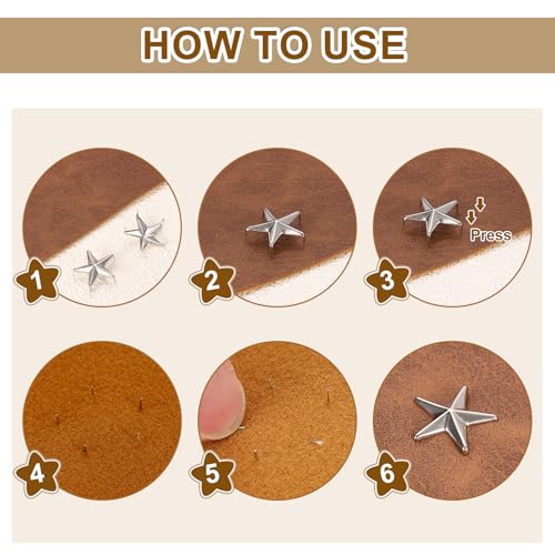 uxcell 100Pcs Metal Star Studs Claw, 15mm 5-Claw Punk Studs Rivets Spikes Nail Head Leather Rivets for DIY Crafts Clothing Leathercraft Bag Shoes, Dark Gray - color: Dark Gray, size: 15mm