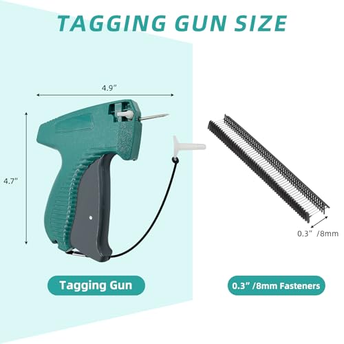 2027pcs Tagging Gun for Clothing - Price Tag Attacher Gun Kit for Clothes | Clothes Tagging Applicator Gun with 1 Hard Bag, 5 Needles, 1010 Black & 1010 White Fasteners - color: black