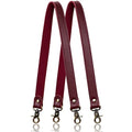 Allzedream Genuine Leather Purse Strap Sewing Canvas Replacement Handbag Shoulder Bag 2 Pcs - color: Wine Red