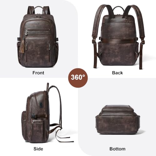 17 Inch Laptop Backpack Purse for Women with Giant Tumbler Holders | Vegan Leather,Travel Work Business College Teacher Nurse,USB Charging Port,RFID Wristlet Purse,28L Large Capaity,Chocolate - color: Chocolate
