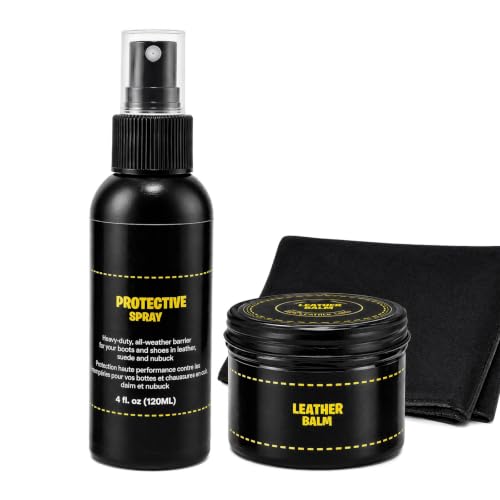 Leather Boot Care Kit, Leather Nourish Balsam & Protector Spray | Clean, Nourishes, Protect - Prevents Water Salt Dust for Boots, Leather Shoe