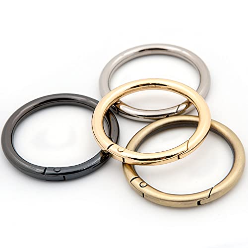 O Ring Spring Opening Snap Trigger Clip Buckle 2 PCS Charm Purse Making (Brushed Brass,1 1/2") - color: Brushed Brass, size: 1 1/2"