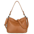 YALUXE Women's Real Leather Shoulder Bags Hobo Handbags Purse Crossbody Bag - color: 4 Z1 Tan