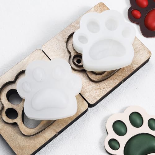 4pcs Leather Cutting Die Set, Leather Dies for Cutting Shapes, Cutter for Keychains, Punching Mold Dog Paw for DIY Craft (Dog's paw) - color: Dog's paw
