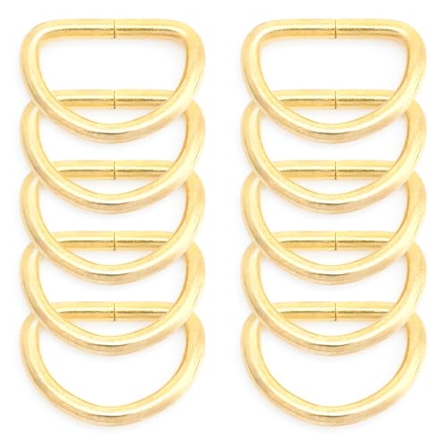 CRAFTMEMORE 10 Sets Gold Finish Snap Hook Lobster Clasp Swivel Push Gate Fashion Clip with D Ring Craft FSD1 (1 Inch) - color: Gold, size: 1 inch