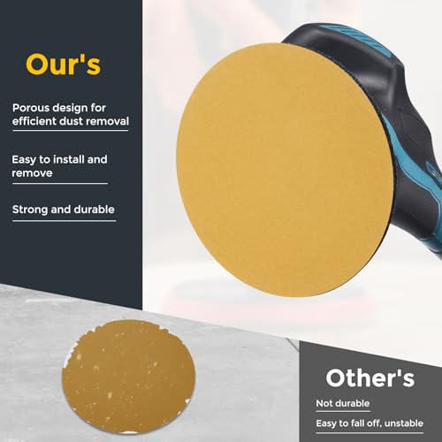 HARFINGTON 100 Pcs 5 Inch Sanding Discs 240 Grit Yellow Aluminum Oxide - size: 5 Inch(240 Grit)