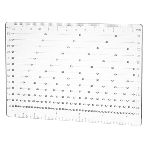 FINGERINSPIRE Hole Spacing Ruler 5.9x3.9inches Hole Distance Gauge Acrylic Positioning Calculation Ruler Rectangle Clear Acrylic Leather Hole Distance Tool for Stitching Punching Positioning