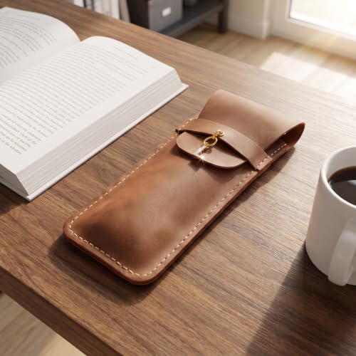 Personalized Initial PU Suede Pen Pouch - Office and Professional Storage Accessory, Ideal Gift for Coworkers (L) - color: L