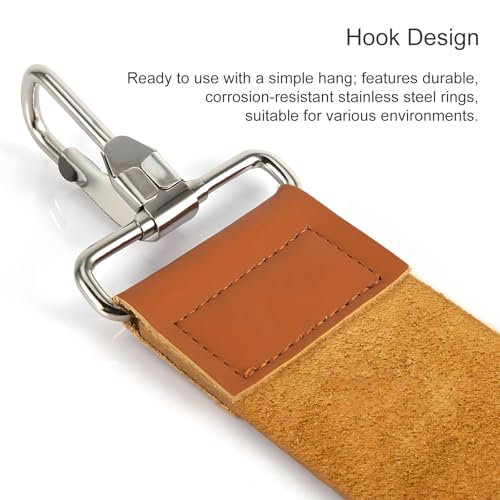 Straight Razor Strop, Leather Sharpening Strap for Barber Use, Brown, J5036