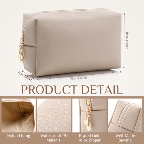 Sanwuta 9 Pcs Makeup Bags Bulk Toiletry Case,Apricot - color: Apricot