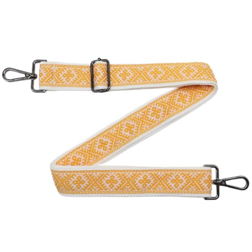 Purse Strap Bag Straps 1.5" Wide Adjustable Replacement Long Crossbody for Thick Shoulder Bags Canvas Handbags - color: Gunmetal Hardware-1204-yellow