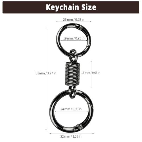 Zipper Clips Anti Theft, 6 Pcs Zipper Locks for Backpacks, Double Opening Antitheft Spring Carabiner Clasps for Travel Purse Luggage Suitcase Handbags Keys(Black) - color: Black Ring