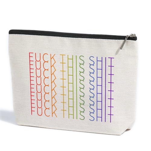 ZHAMEN F*ck This Shit Makeup Bag Funy Cosmetic Bags for Women | Travel Bags for Toiletries Large Capacity Zipper Makeup Pouch, Purse Organizer Pouches, Funny Birthday Christmas Gift - color: Multicolor 1478