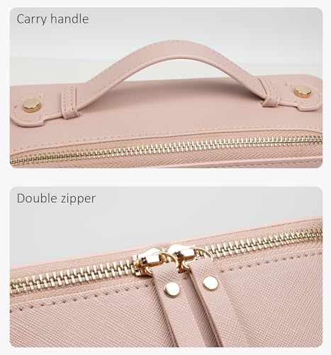 Clear Makeup Bags - TSA Approved Toiletry Bags with Zipper, Makeup Organizer for Carry-on Travel Essentials, Cosmetic Bags for Women & Men (Large Nude) - color: Nude, style: Large