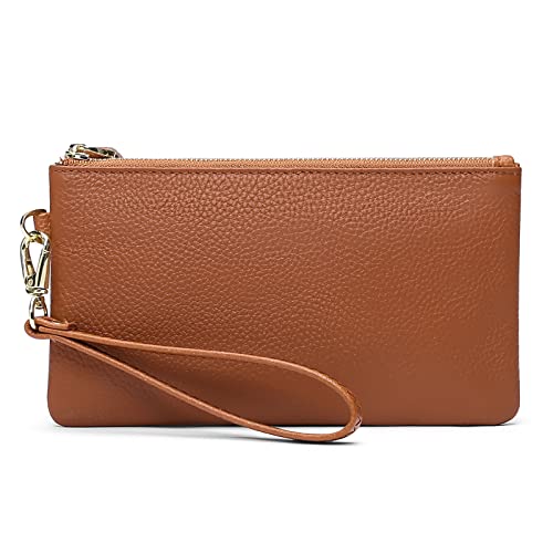 GOIACII Wallets for Women RFID Blocking Ultra Slim Real Leather Credit Card Holder Clutch - color: 1-2020-brown-1