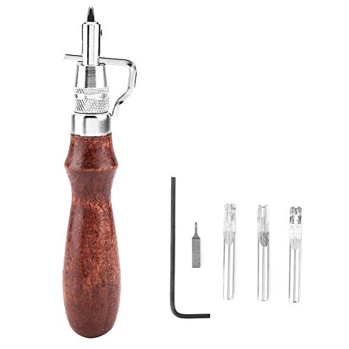 Leather Groover, Premium Steel Head, High Stability, Sharp Edge, Leather Punching Tool Set, Durable Construction, Precision Crafted, for Belt Making, Purse Crafting, Handbag Design