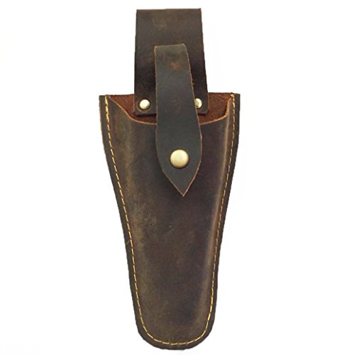 Plier Holder for Belt, Durable Leather Sheath Pouch Holder Gardening Tools Holster Belt Case for Garden Pruning Pliers Shears Scissors or Knife,Tools Gifts for Men Dad Husband Boyfriend - color: Brown
