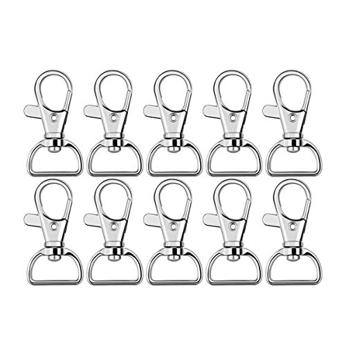 60Pcs Swivel Snap Hooks,Metal Swivel Lanyard Snap Hook for Keychain Lanyard,Crafts Supplies,1” (25 mm) Inside Width - color: Silver