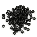 100-Pack 6mmx2mm Rubber Stopper O Rings Black DIY Jewelry Making End Clasp Spacer Beads Gasket Bracelet Necklace Handmade Crafts Findings Accessories - color: BLACK