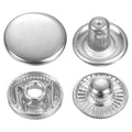HARFINGTON 60 Sets Press-Stud Cap Buttons 12.5mm Metal Snap Fastener Alloy Sew-on Snap Buttons for Bags Leathers Marine Boat Canvas, Silver - color: Silver, size: 12.5mm