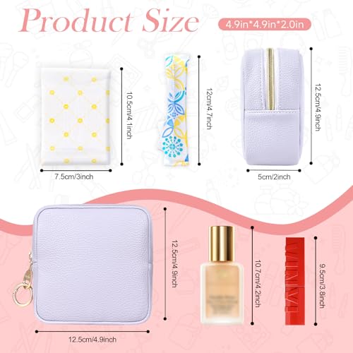 4.9" Small Makeup Bag for Purse, PU Leather Mini Cosmetic Bag with Ring Buckle, Portable Small Makeup Travel Toiletry Pouches for Women, Birthday/Wedding/Christmas Gifts (Black) - color: Black-4.9 inch